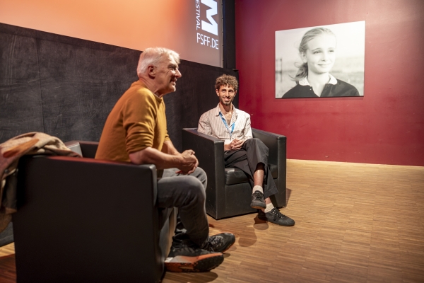 Festivalleiter Matthias Helwig, Tom Giat (Regisseur ONE EYE OPEN) (© Pavel Broz)