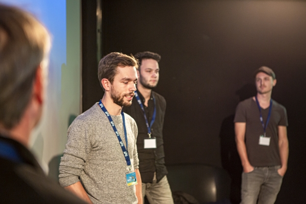 Andreas Kessler (Regie Sinkende Schiffe), Lukas Lankisch (Schauspieler), Stephan Weber (Schauspieler) (© Pavel Broz)